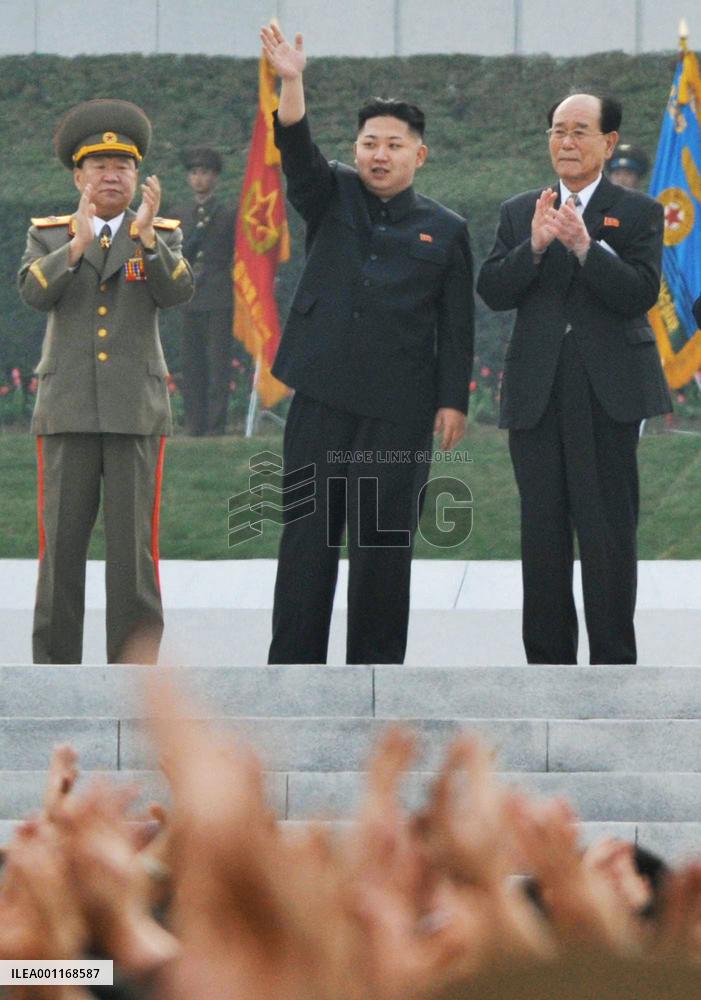 Kim Jong Un at unveiling ceremony