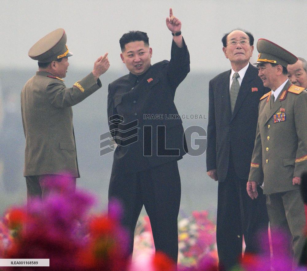 Kim Jong Un at unveiling ceremony