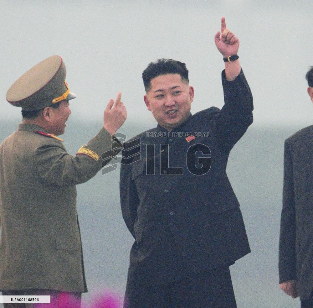 Kim Jong Un at unveiling ceremony