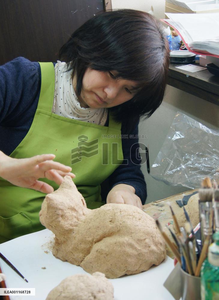 Lifelike dolls of disaster victim pets