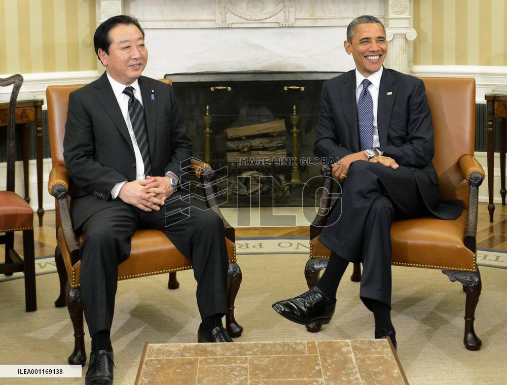 Noda, Obama meet in Washington