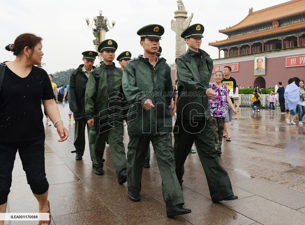 Police in Tiananmen Square