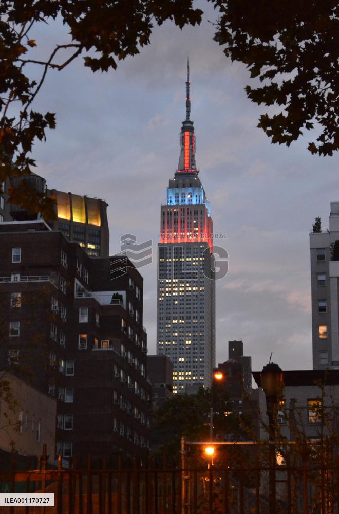 Empire State Building in Spider-Man color