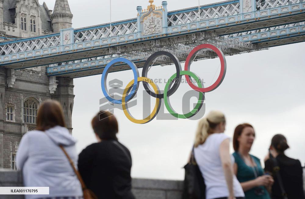 Olympic rings at Tower Bridge