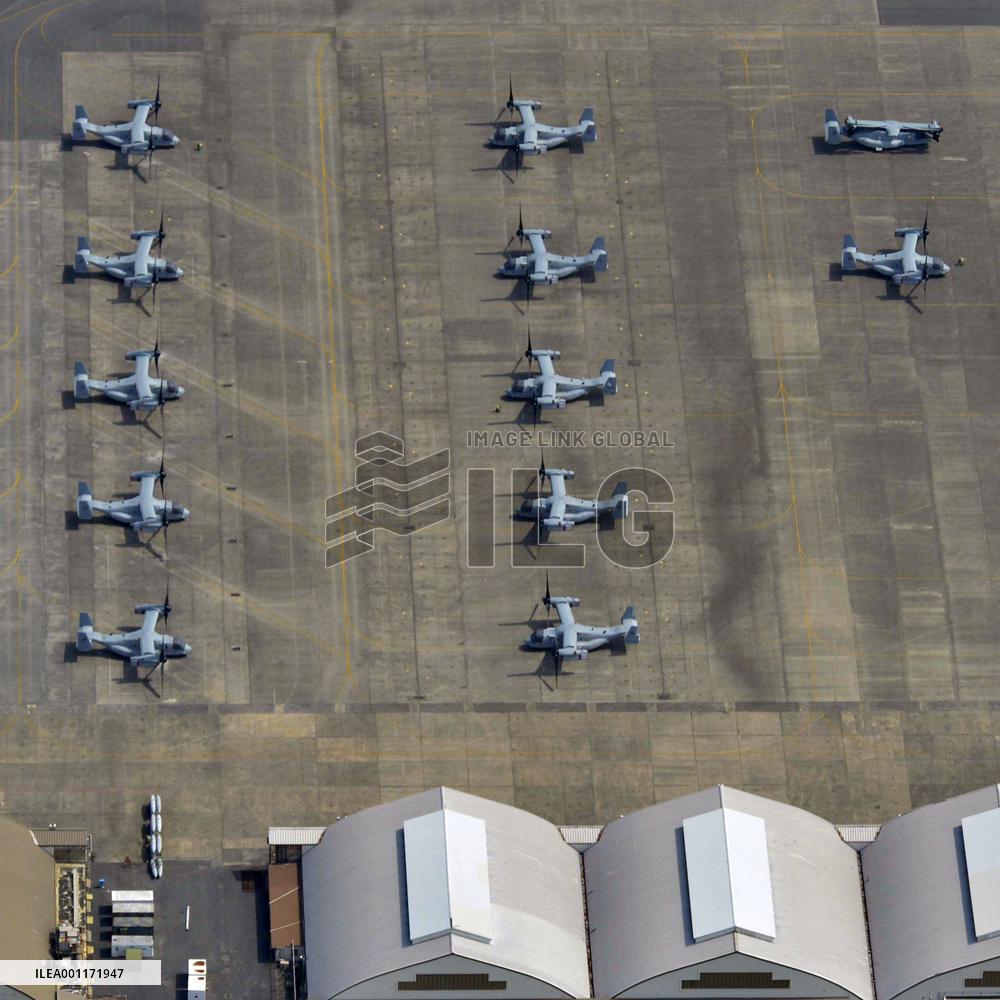 U.S. Osprey aircraft at Iwakuni base