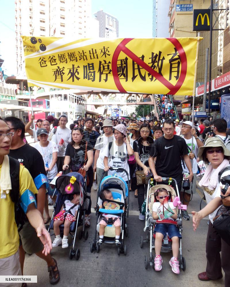 H.K. people protest national education