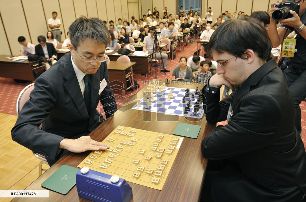 Simultaneous shogi, chess games