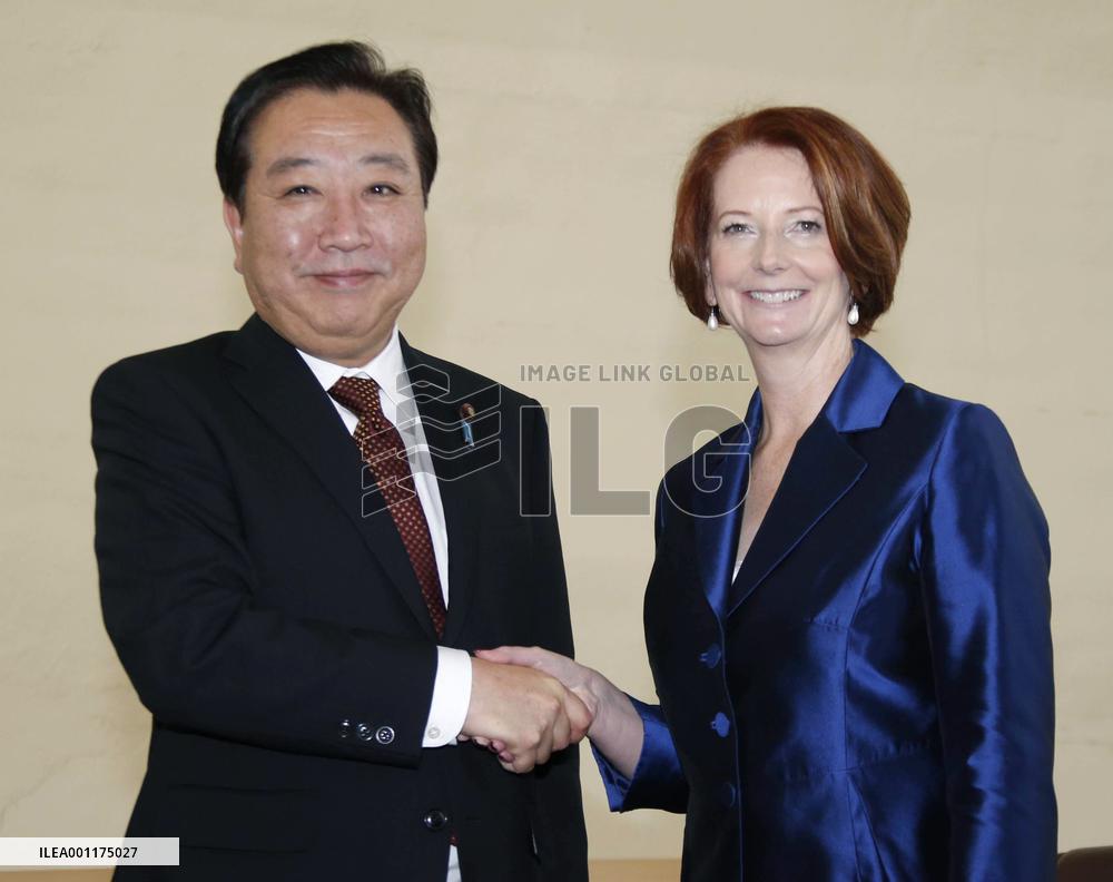 Noda, Gillard meet in N.Y.