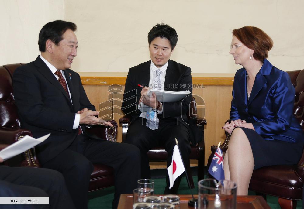 Noda, Gillard meet in N.Y.