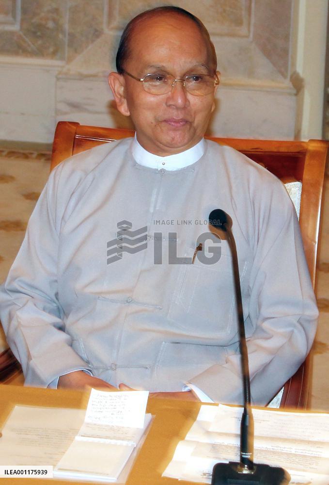 Thein Sein at press conference