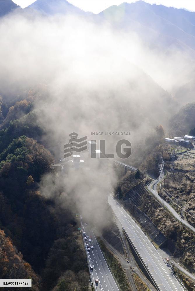 Expressway tunnel caves in