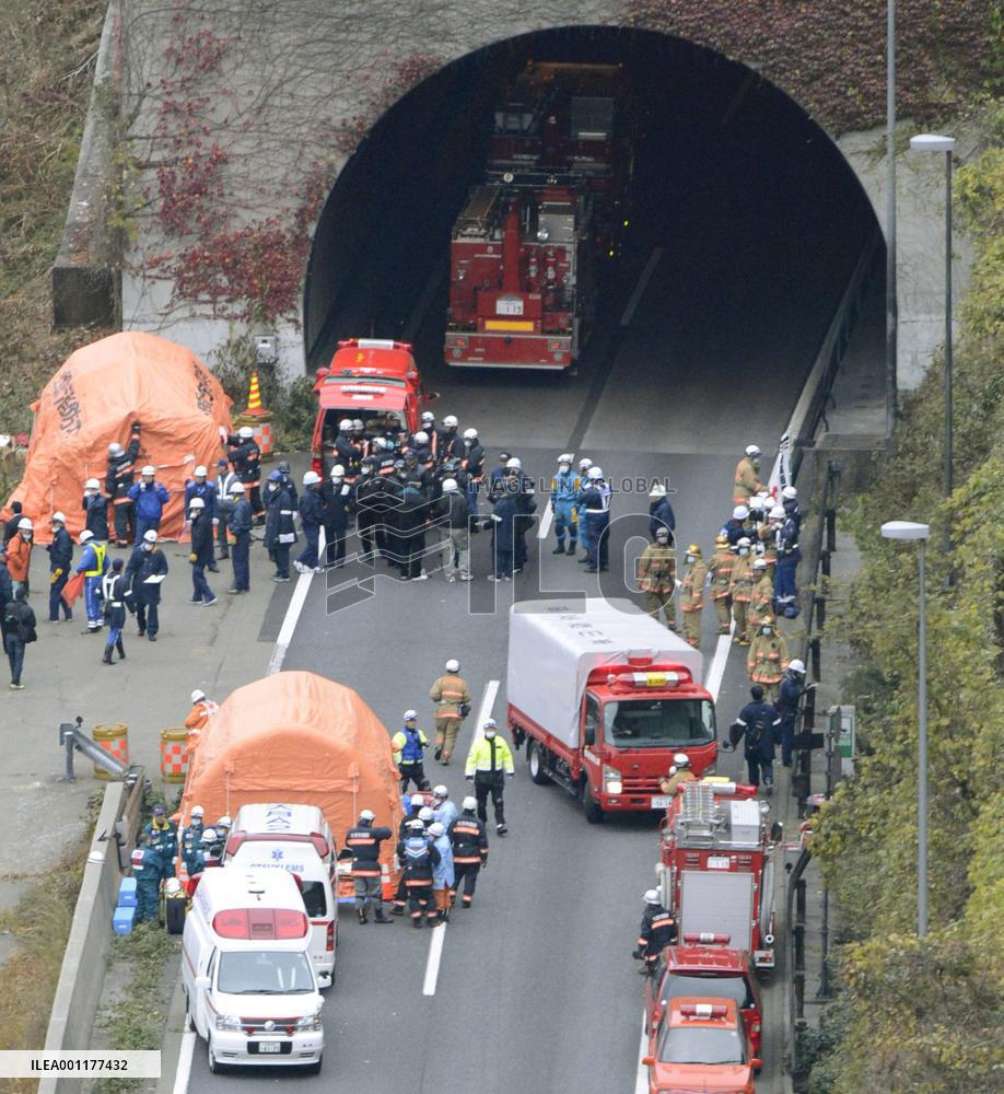 Expressway tunnel caves in