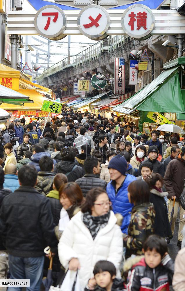 Shoppers at Ameyoko market