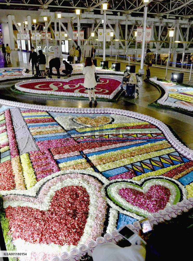 Petal carpets at Osaka Station