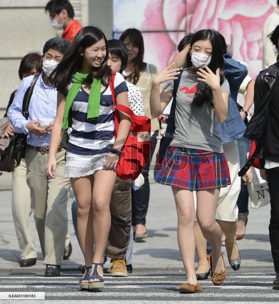 Hot weather in Tokyo