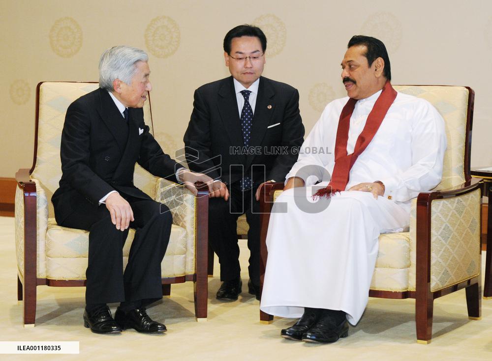 Japan emperor meets Sri Lankan president
