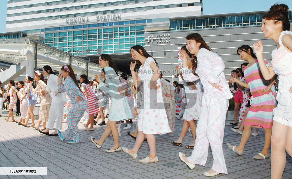 Street dancing in pajamas