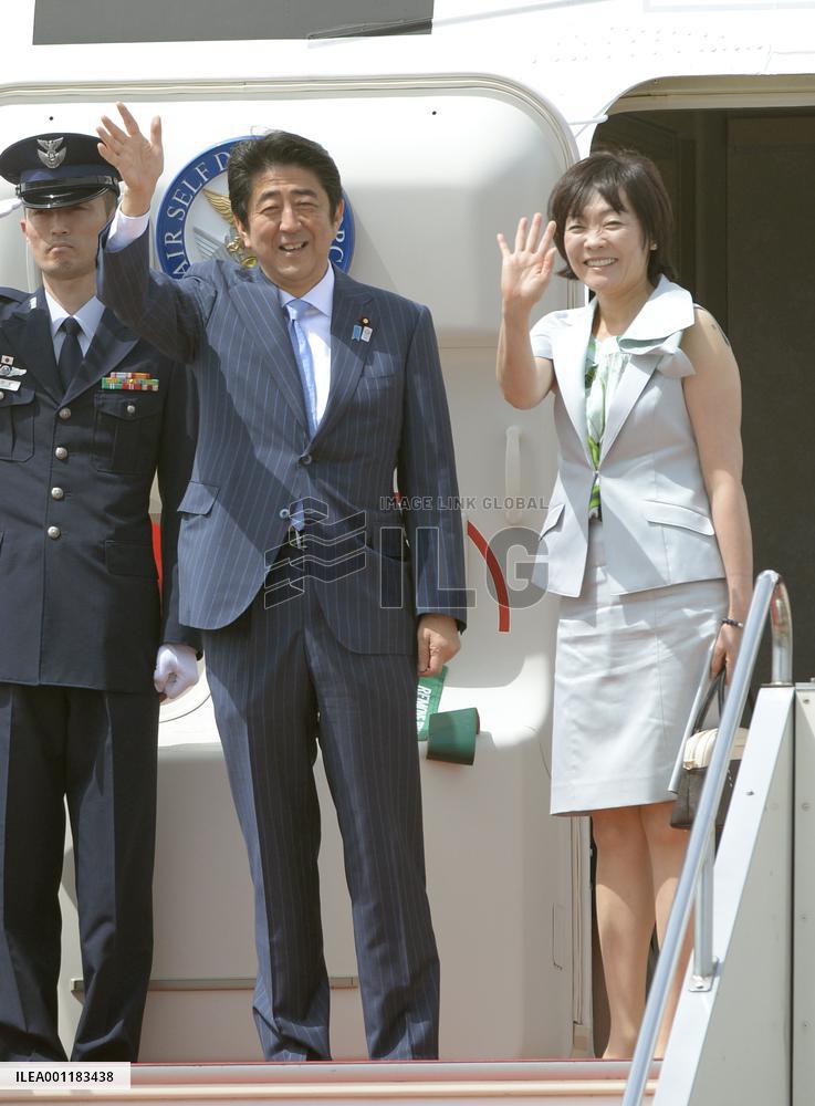 Abe leaves for Europe