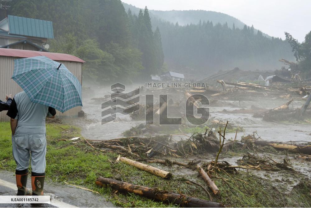 Heavy rain in northeastern Japan