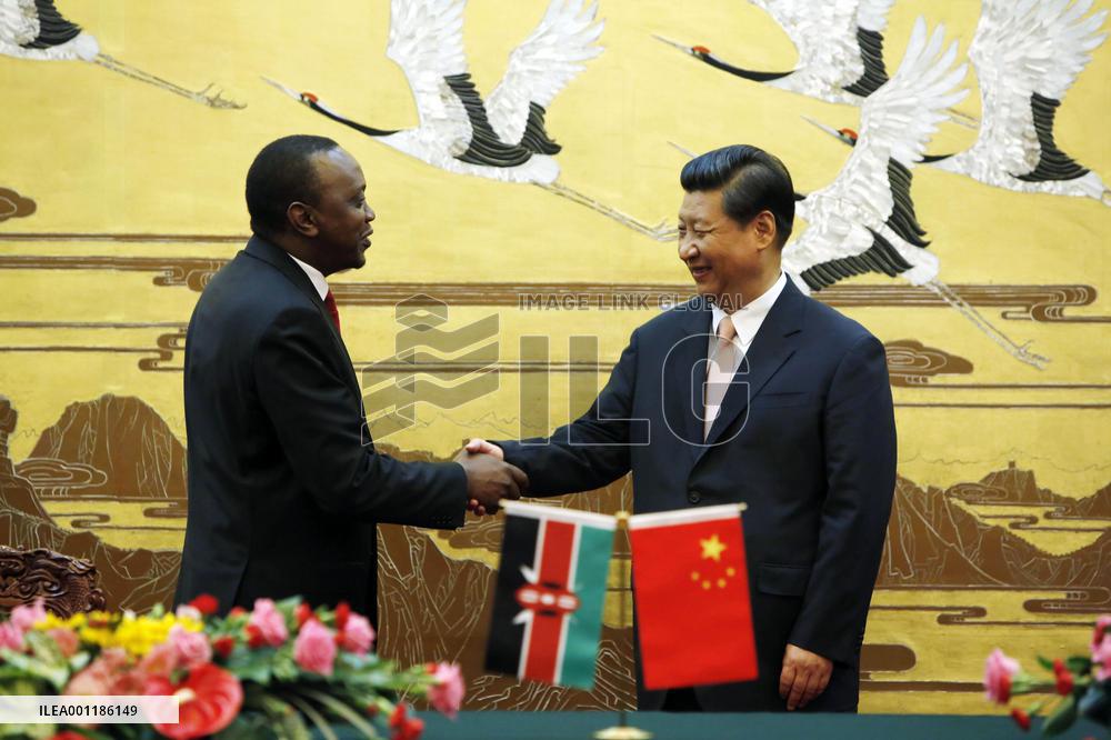 Kenya president in China