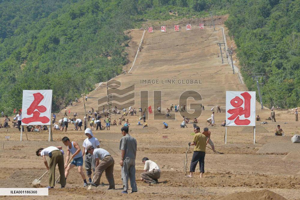 Ski resort construction site in N. Korea
