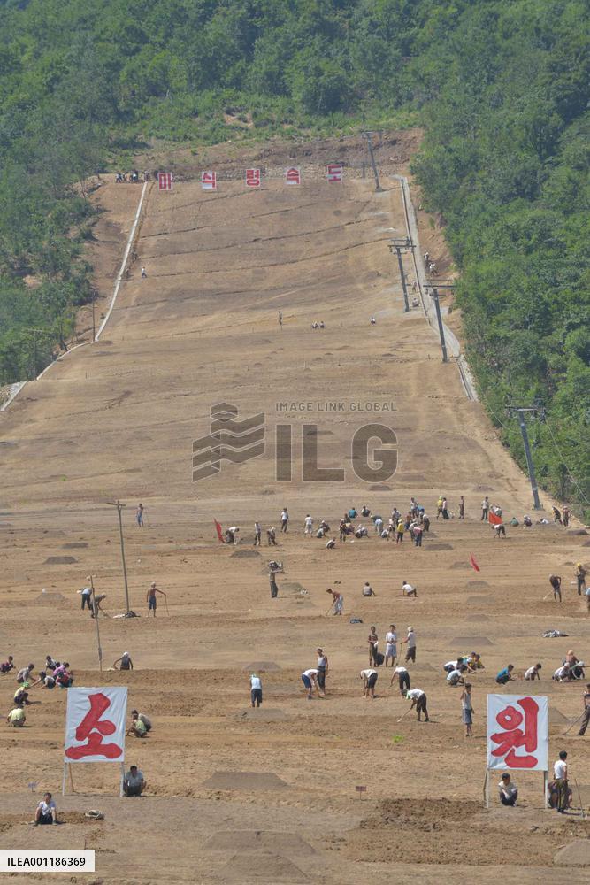 Ski resort construction site in N. Korea