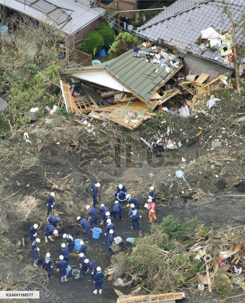 Search on typhoon-hit island