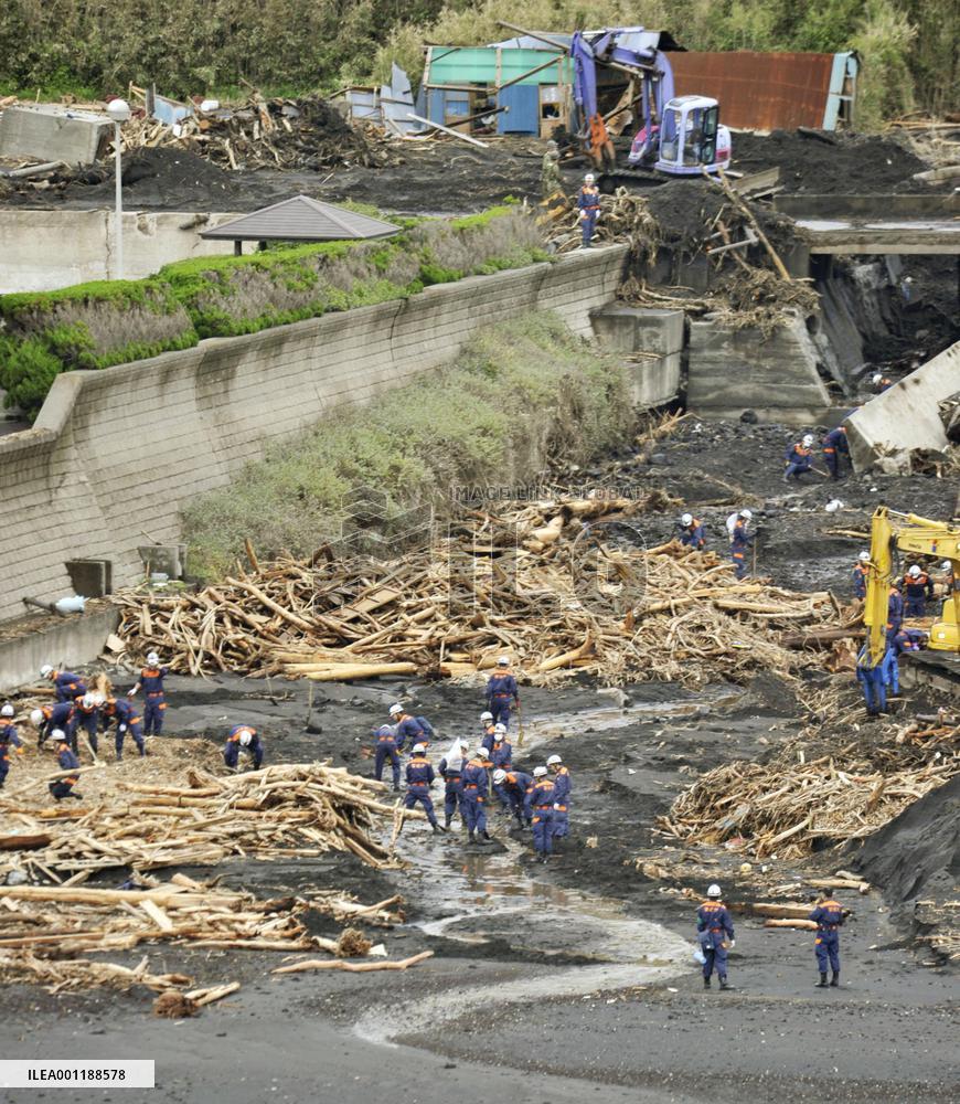 Search on typhoon-hit island