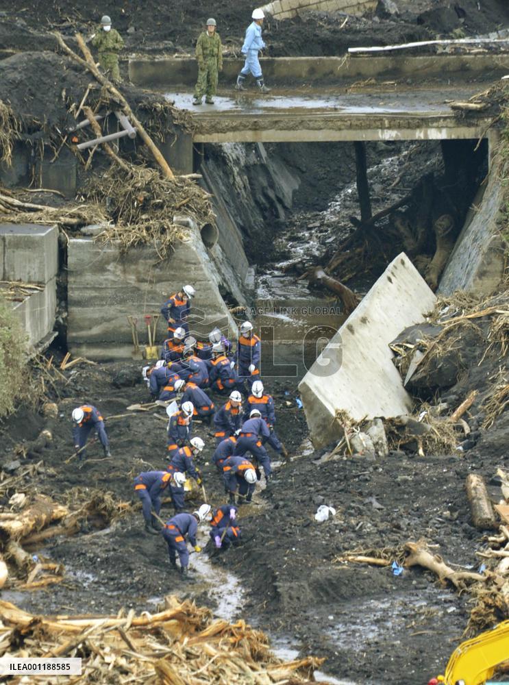 Search on typhoon-hit island