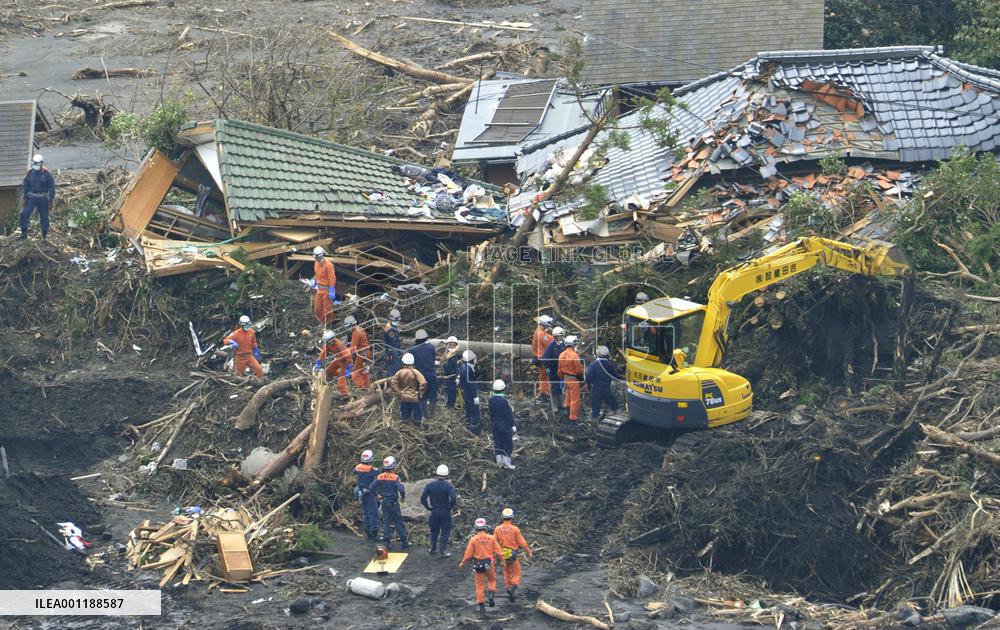 Search on typhoon-hit island