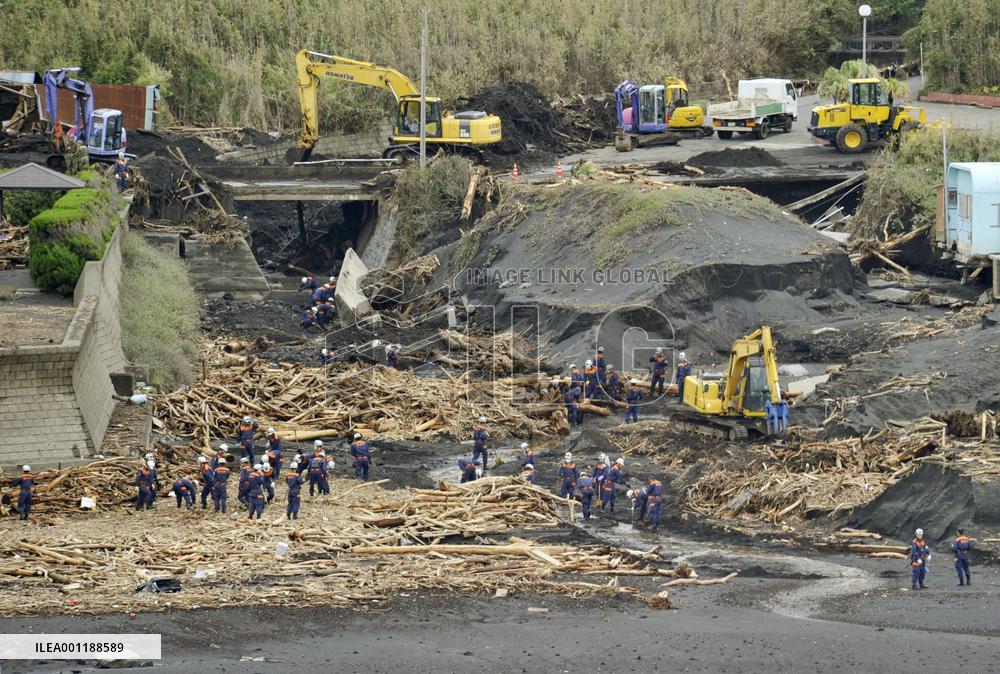 Search on typhoon-hit island