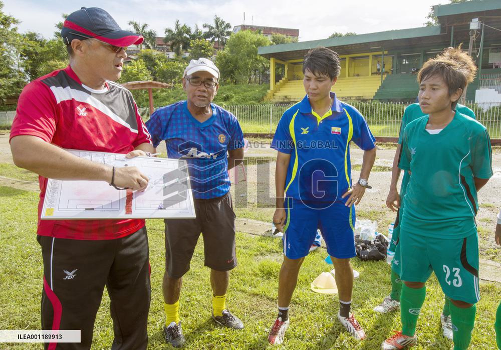 Japanese man leads Myanmar women's soccer team