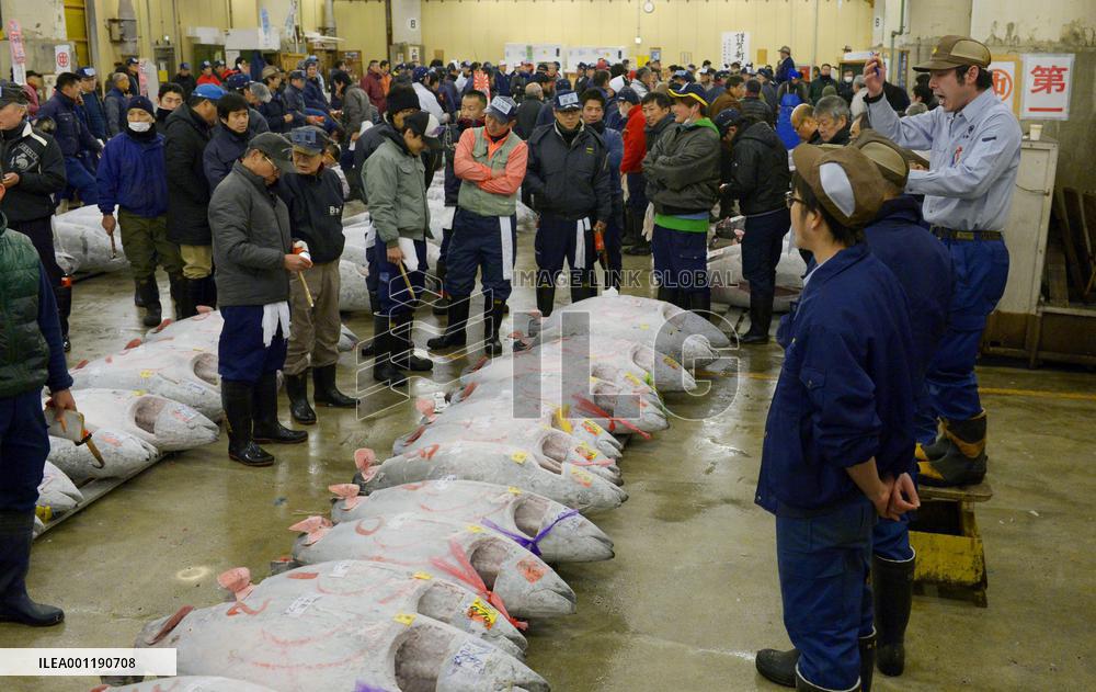 Tuna fetches 7.4 mil. yen at Tokyo auction