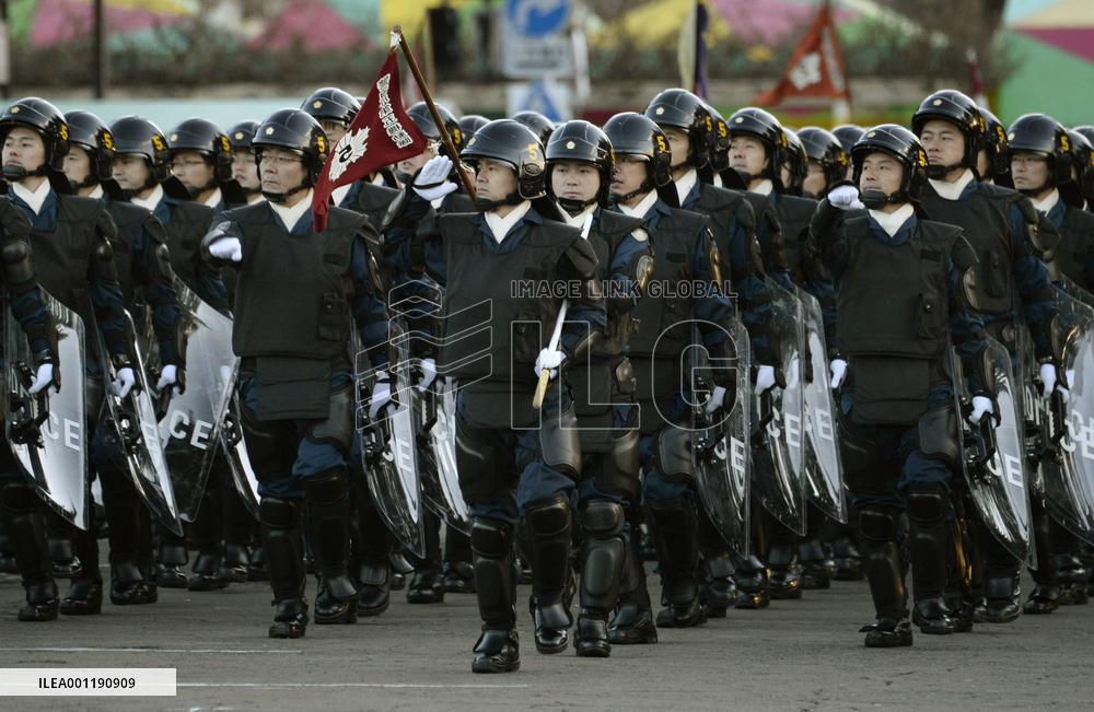 New Year police march