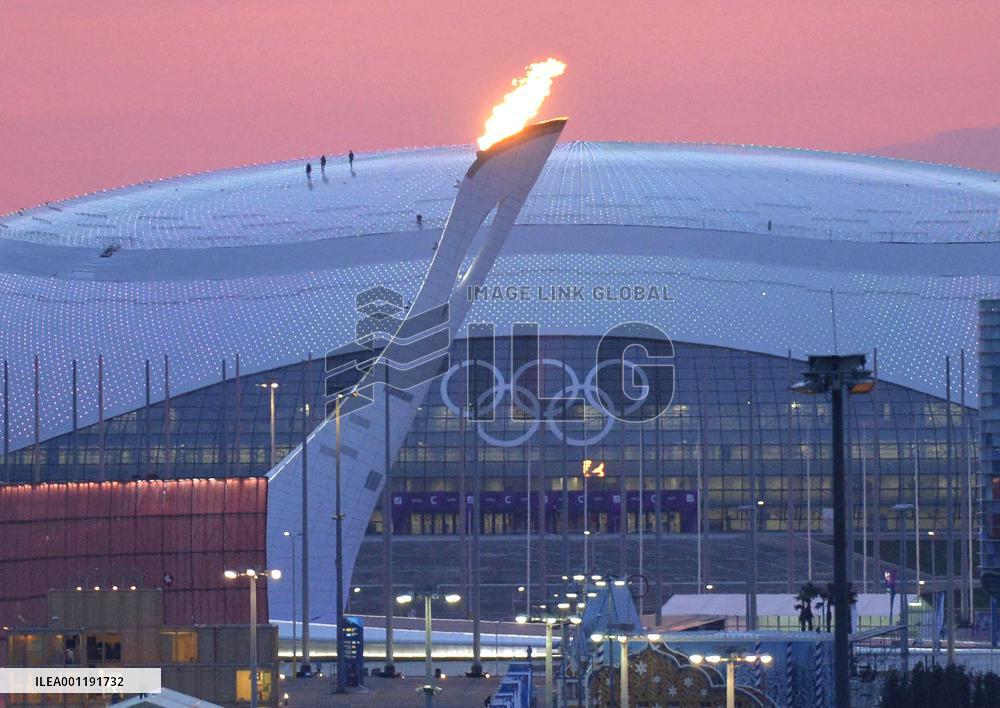 Sochi Olympic cauldron lit for test
