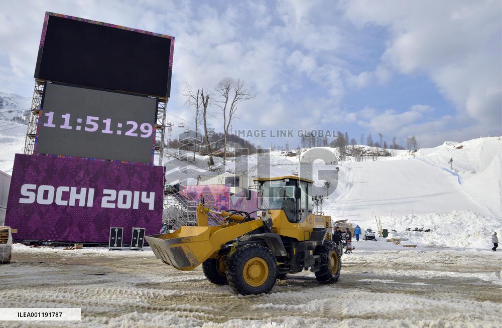Snowboarding site prepared for opening of Olympics