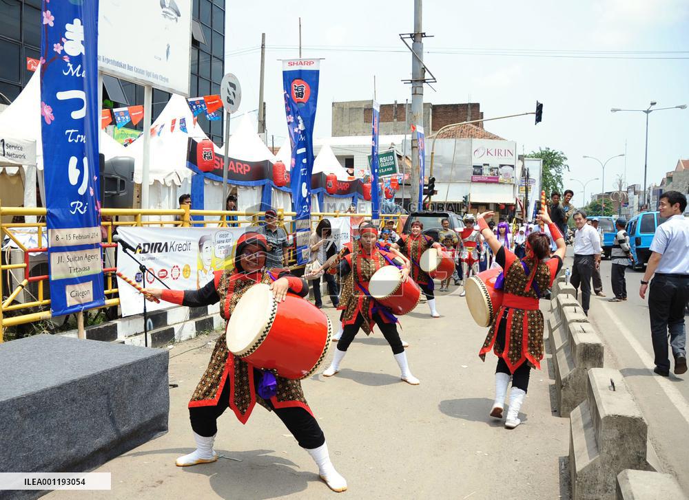 Drum performance at Sharp's promotional event in Indonesia