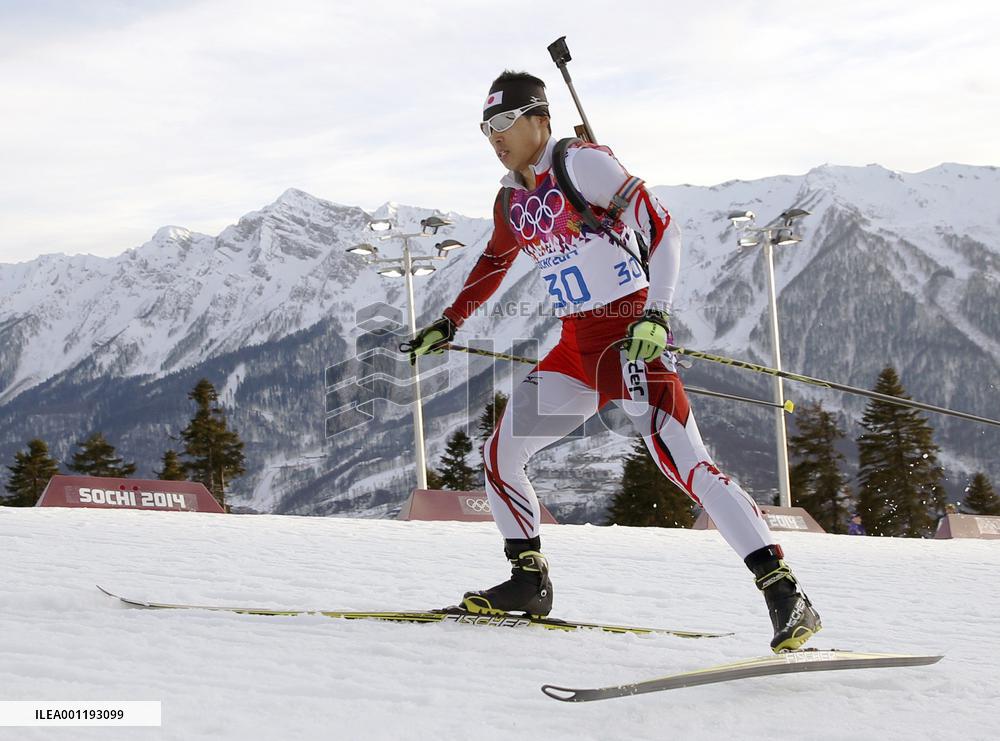 Japan's Isa in men's biathlon 20km