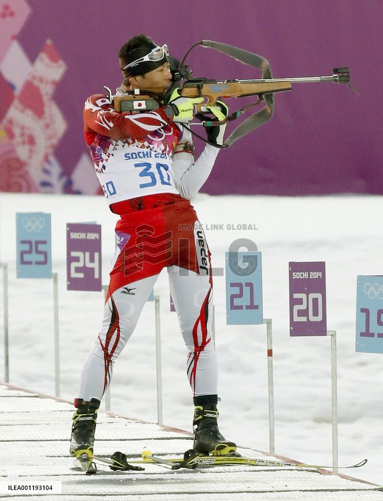 Japan's Isa in men's biathlon 20km