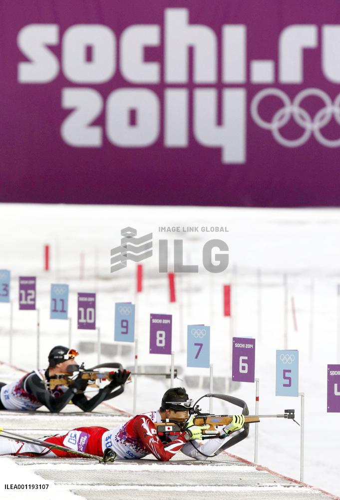 Japan's Isa in men's biathlon 20km