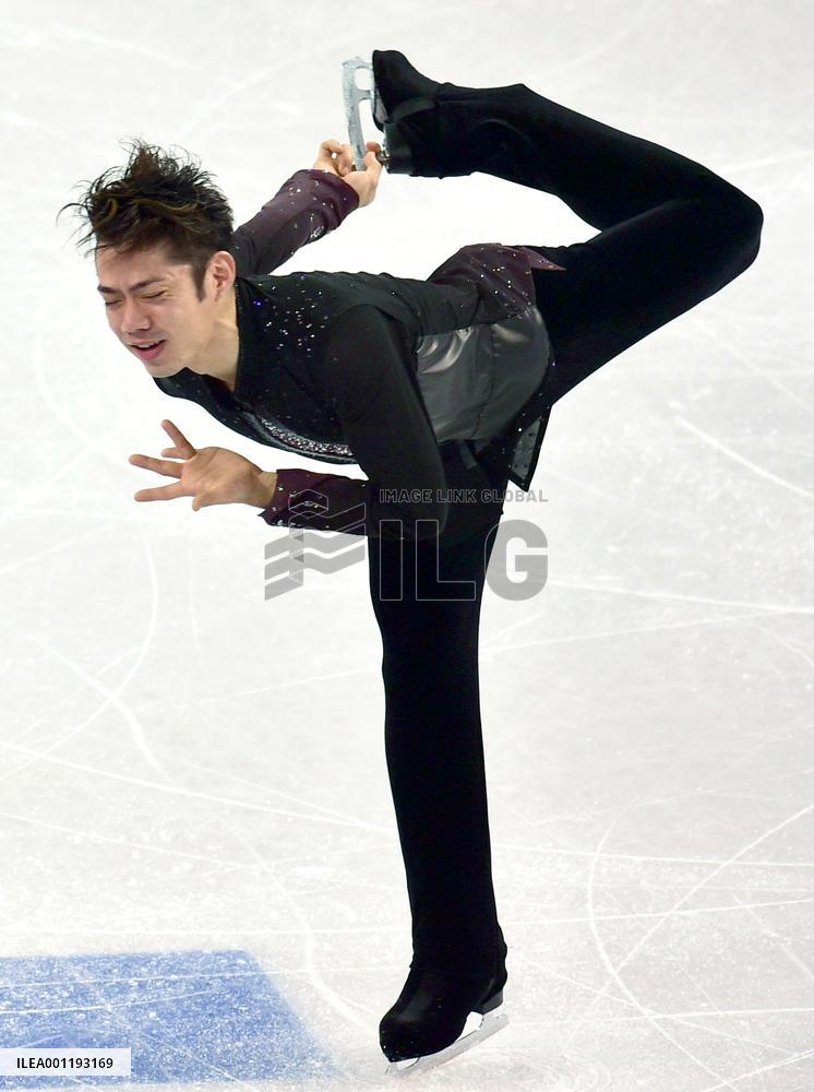 Japan's Takahashi spins in men's short program