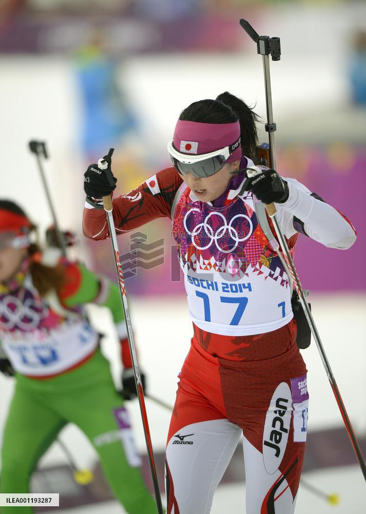 Japan's Suzuki in women's biathlon 15km