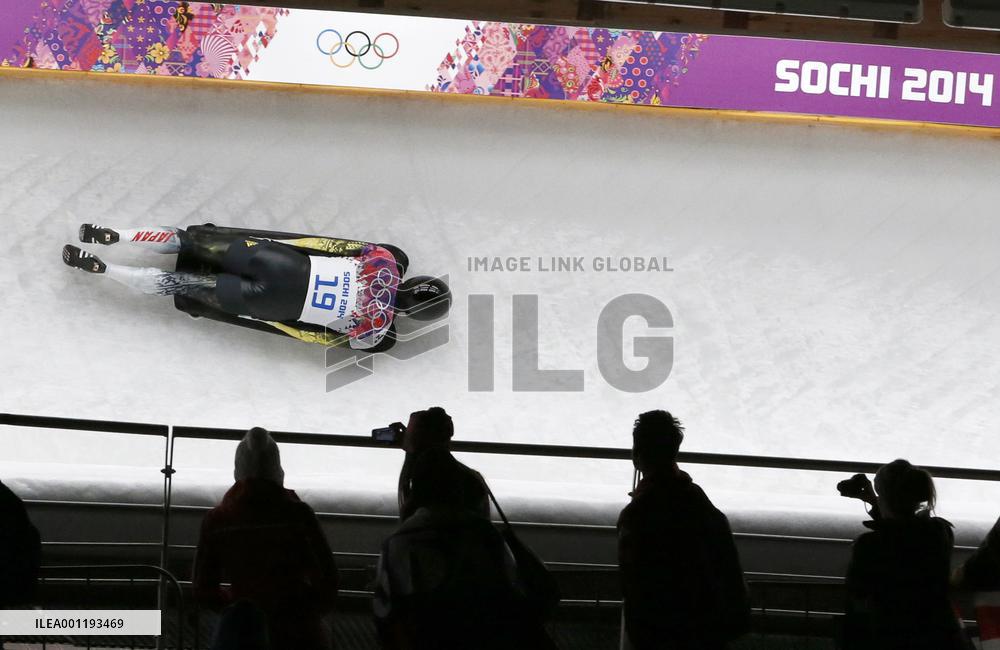 Japan's Sasahara competes in men's skeleton