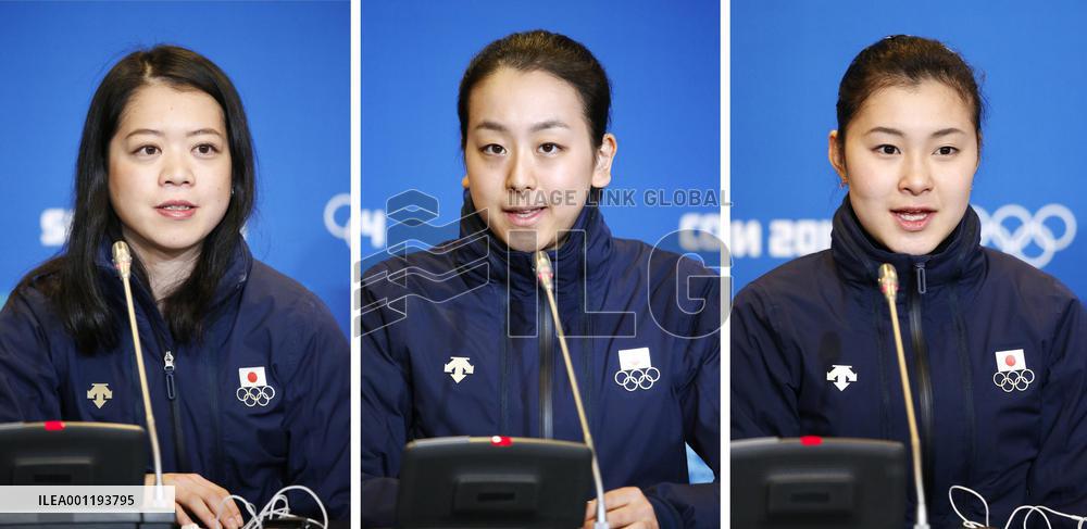 Japanese figure skaters meet press in Sochi