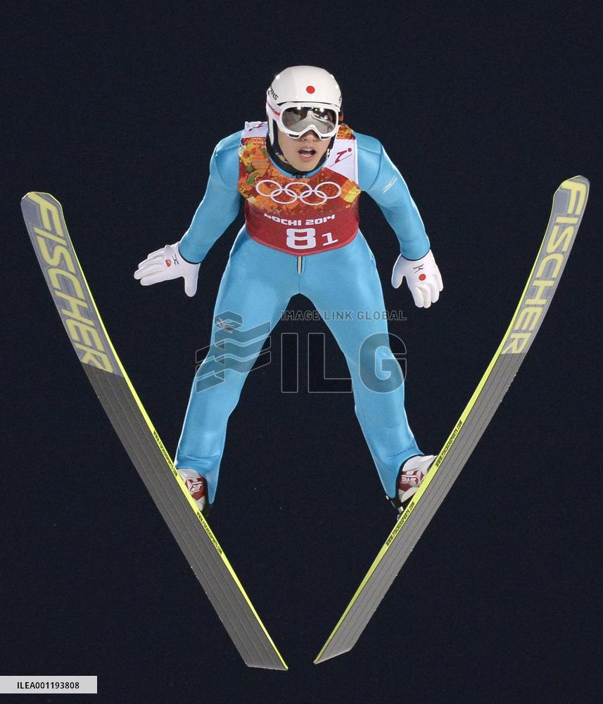 Japan's Shimizu in team ski jumping at Sochi Games