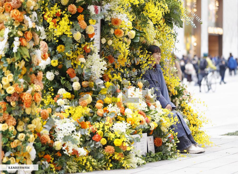 Flower art project in Tokyo
