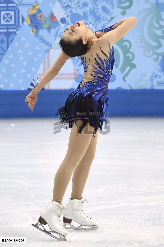Japan's Asada in women's free skating in Sochi