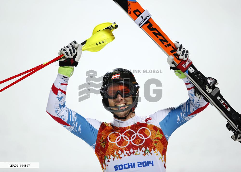Austria's Matt wins gold in men's skiing slalom in Sochi