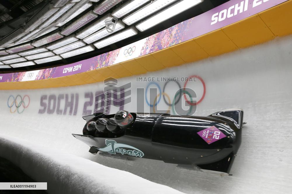 Team Japan competes in men's bobsleigh in Sochi