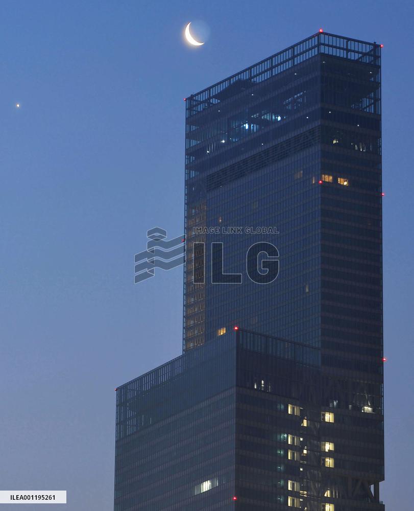Moon, Venus seen close